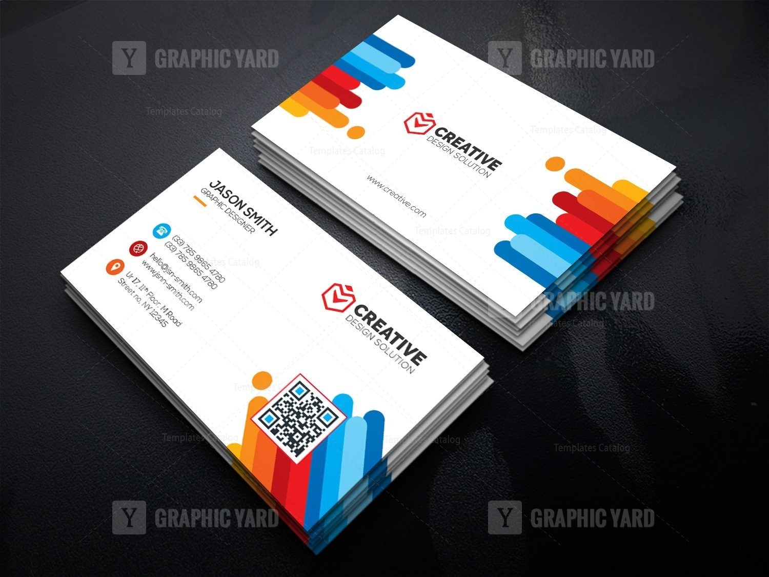 Bright Business Card Template · Graphic Yard | Graphic Templates Store