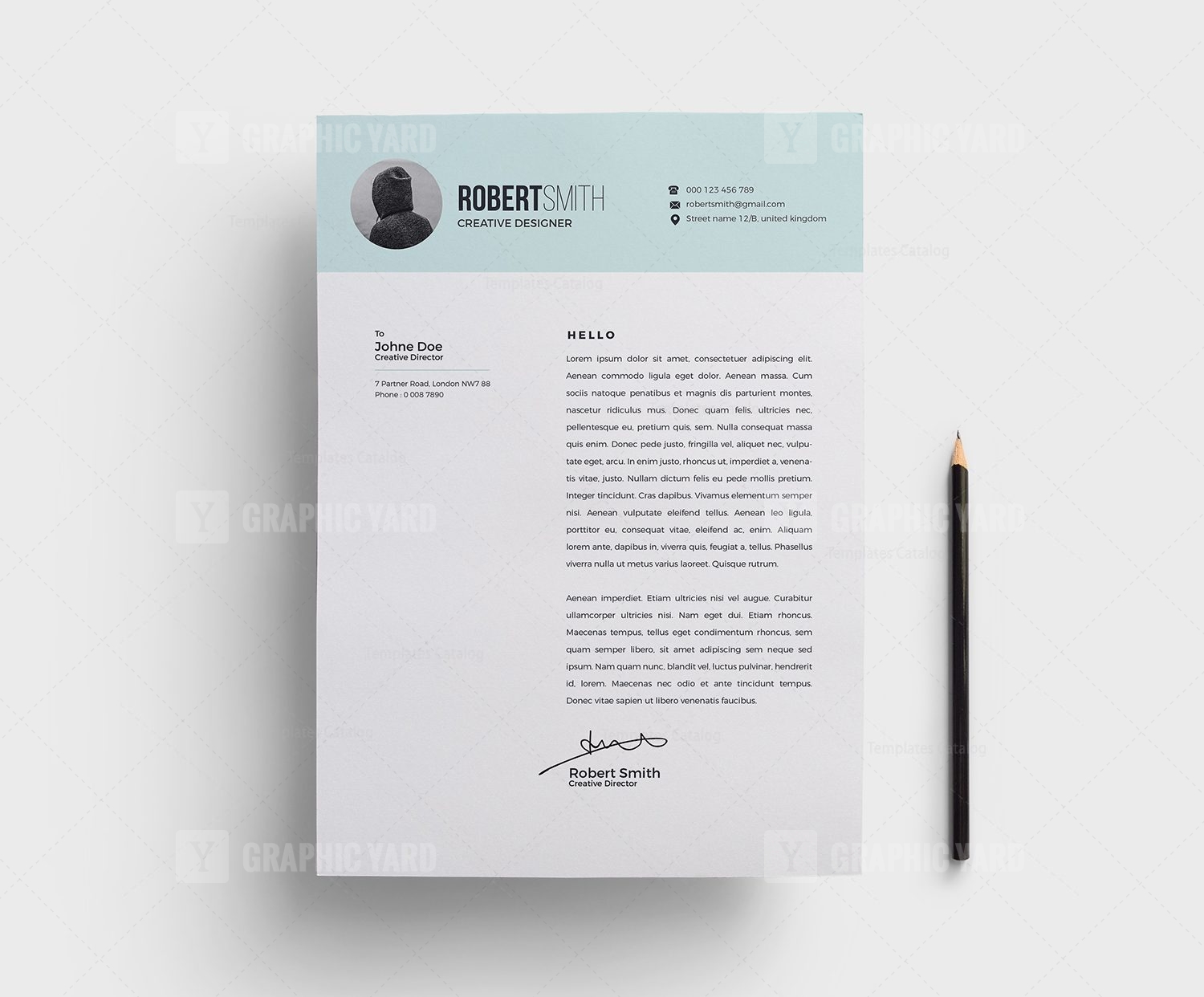 Classy Light Blue Resume Template · Graphic Yard | Graphic Templates Store