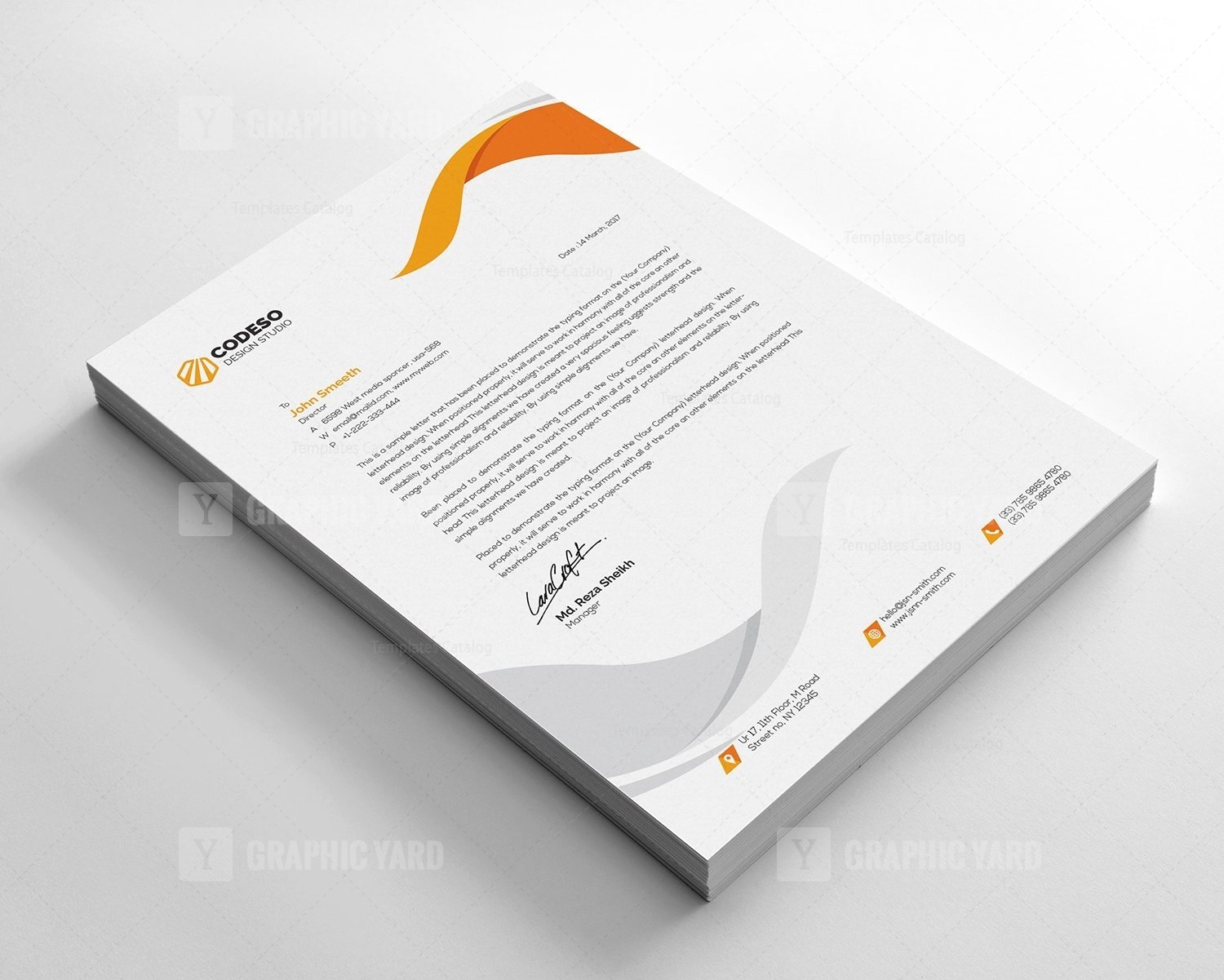 Clear Letterhead Design Template · Graphic Yard | Graphic Templates Store