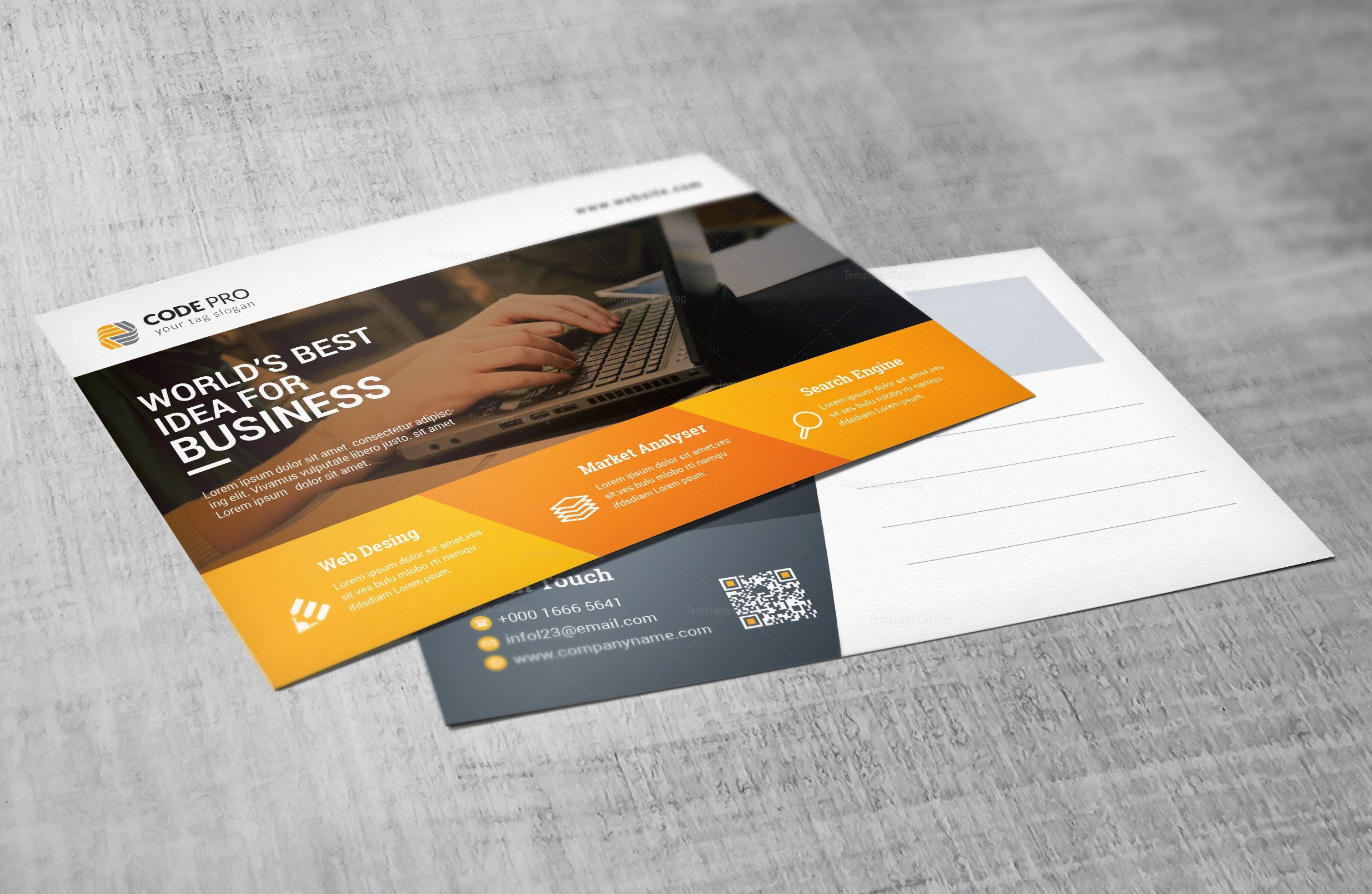 Computer Postcard Design Template · Graphic Yard Graphic Templates Store