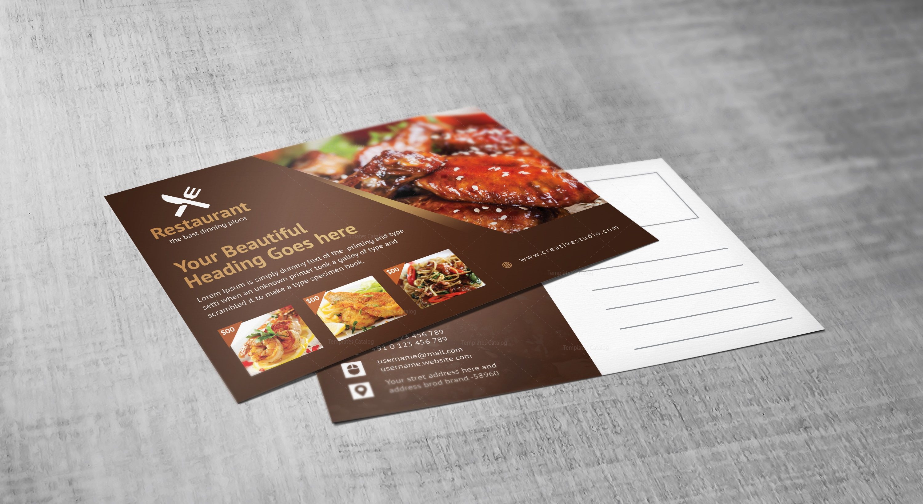 Creative Restaurant Postcard Design Template · Graphic Yard Graphic