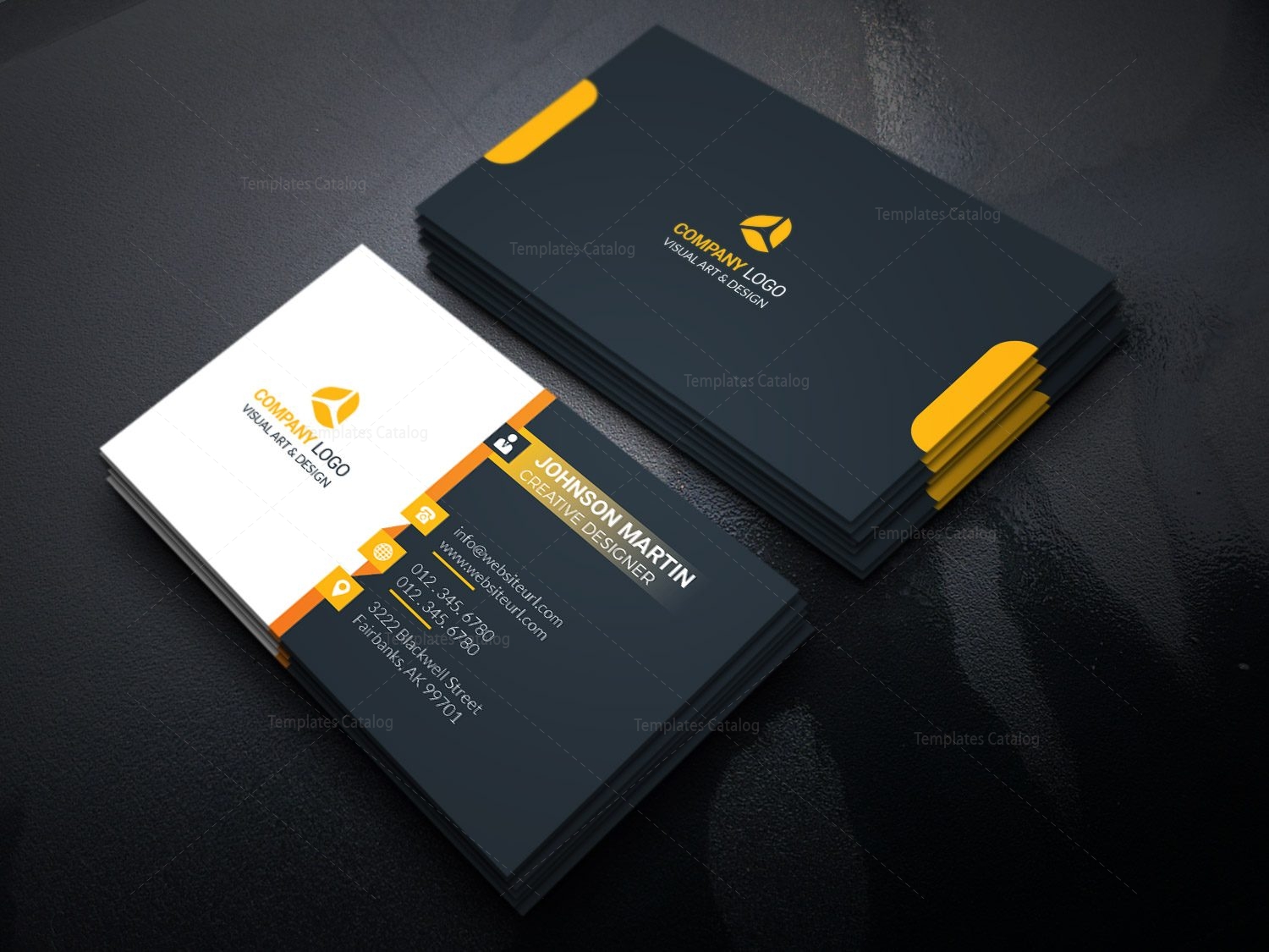 Dark Business Card Design · Graphic Yard | Graphic Templates Store