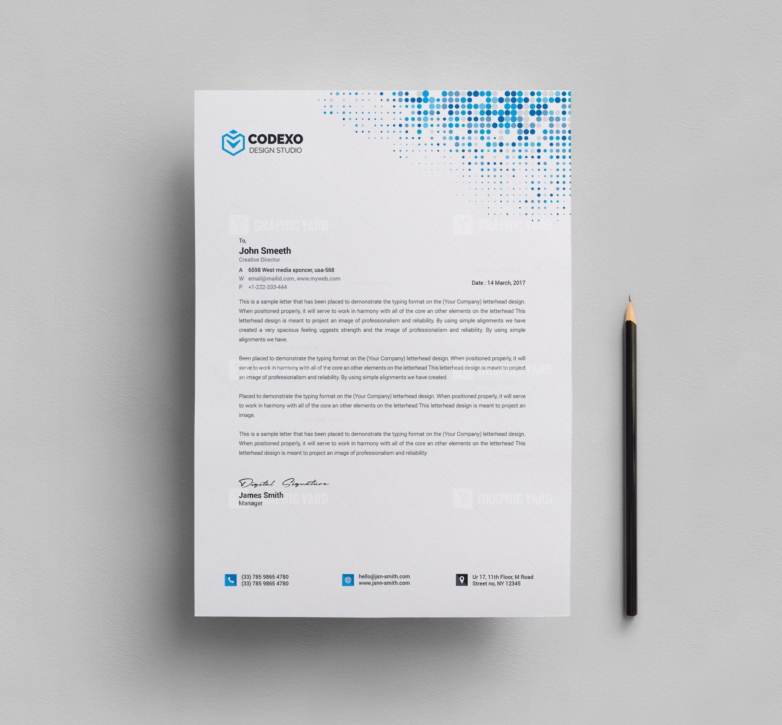Letterhead Stationery Template · Graphic Yard | Graphic Templates Store