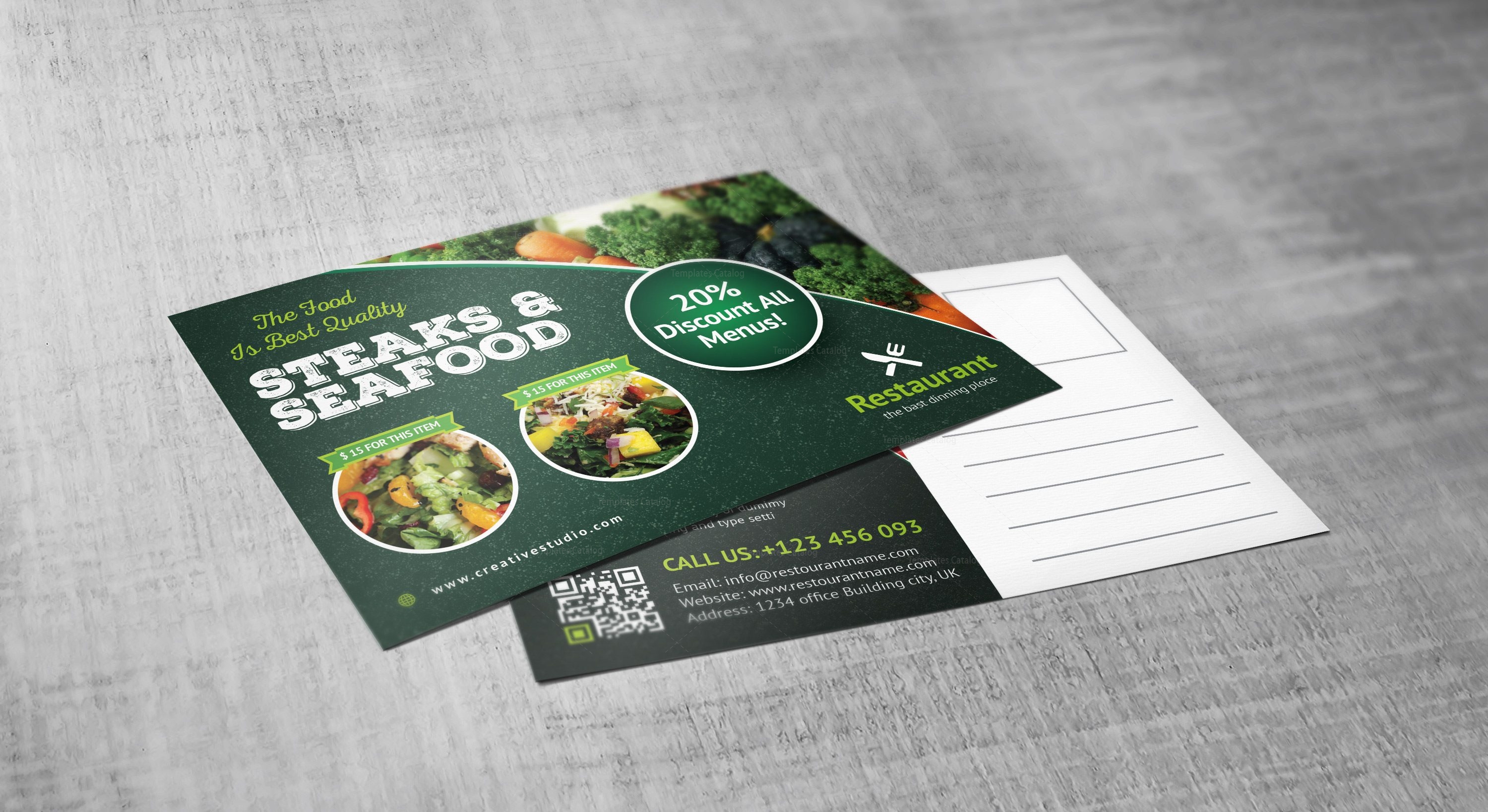 Luxury Restaurant Postcard Design Template · Graphic Yard Graphic