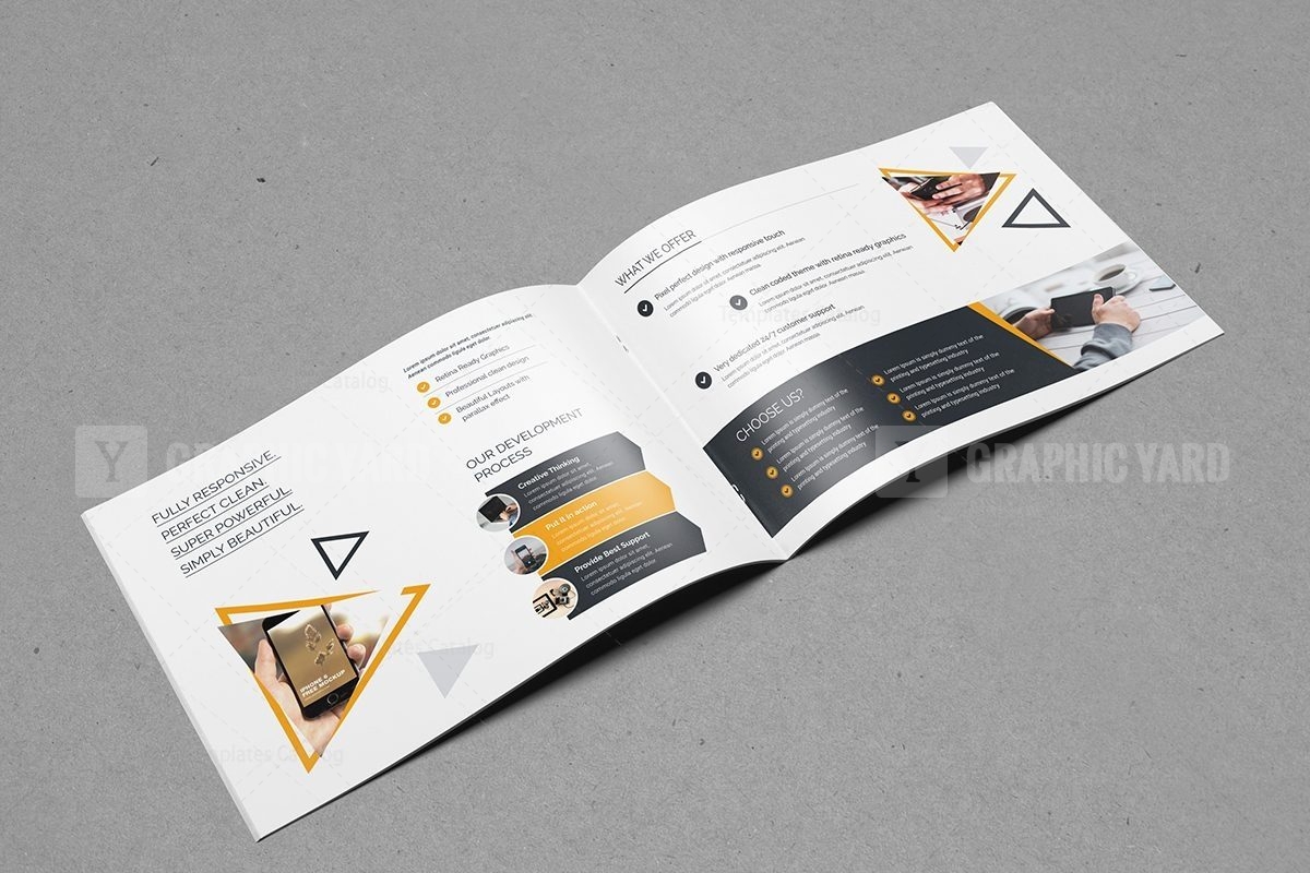 Plain Landscape Brochure Template · Graphic Yard | Graphic Templates Store