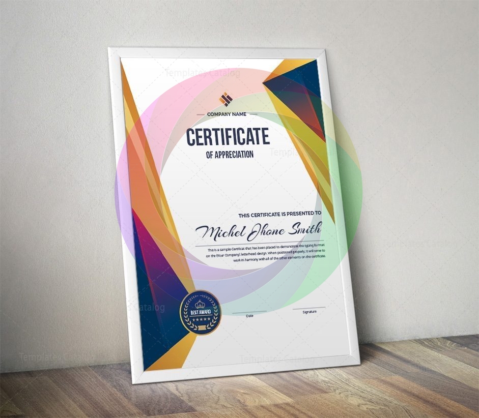 Portrait Certificate Template · Graphic Yard Graphic Templates Store