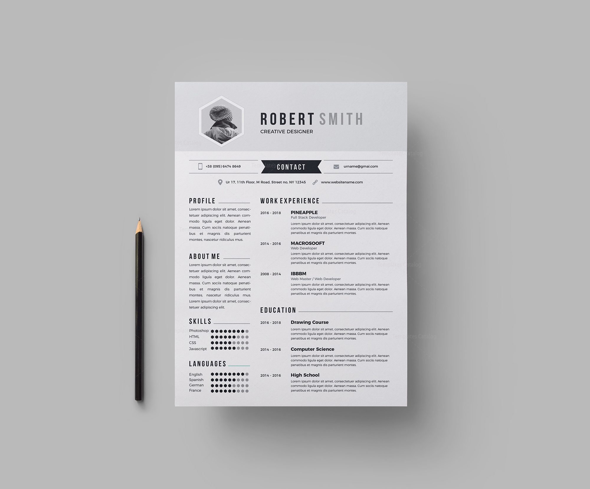 Rome Professional Resume Design Template · Graphic Yard | Graphic ...