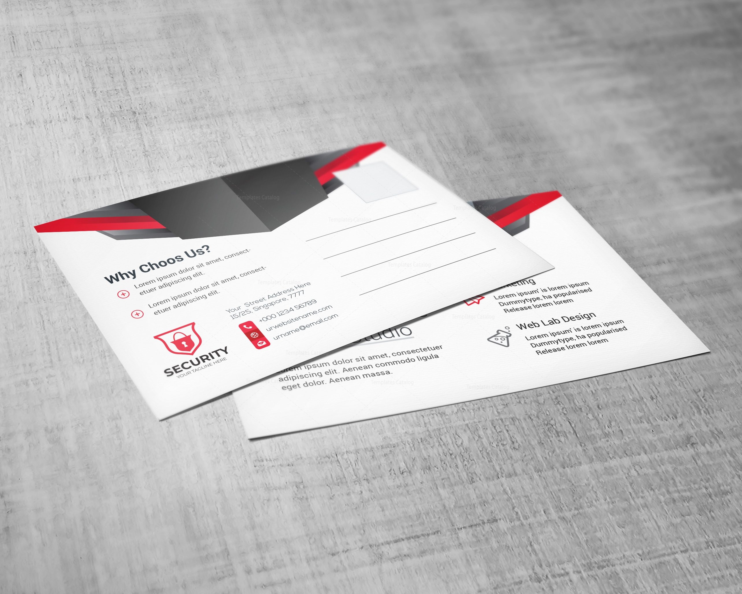 Security Corporate Postcard Design Template · Graphic Yard | Graphic ...