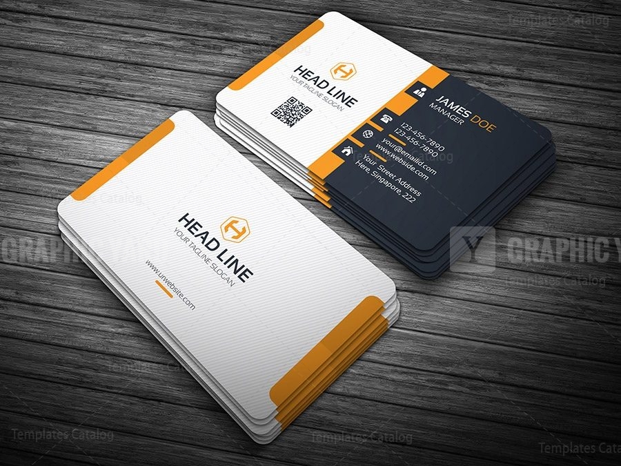 Stylish Orange Business Card Template · Graphic Yard | Graphic ...