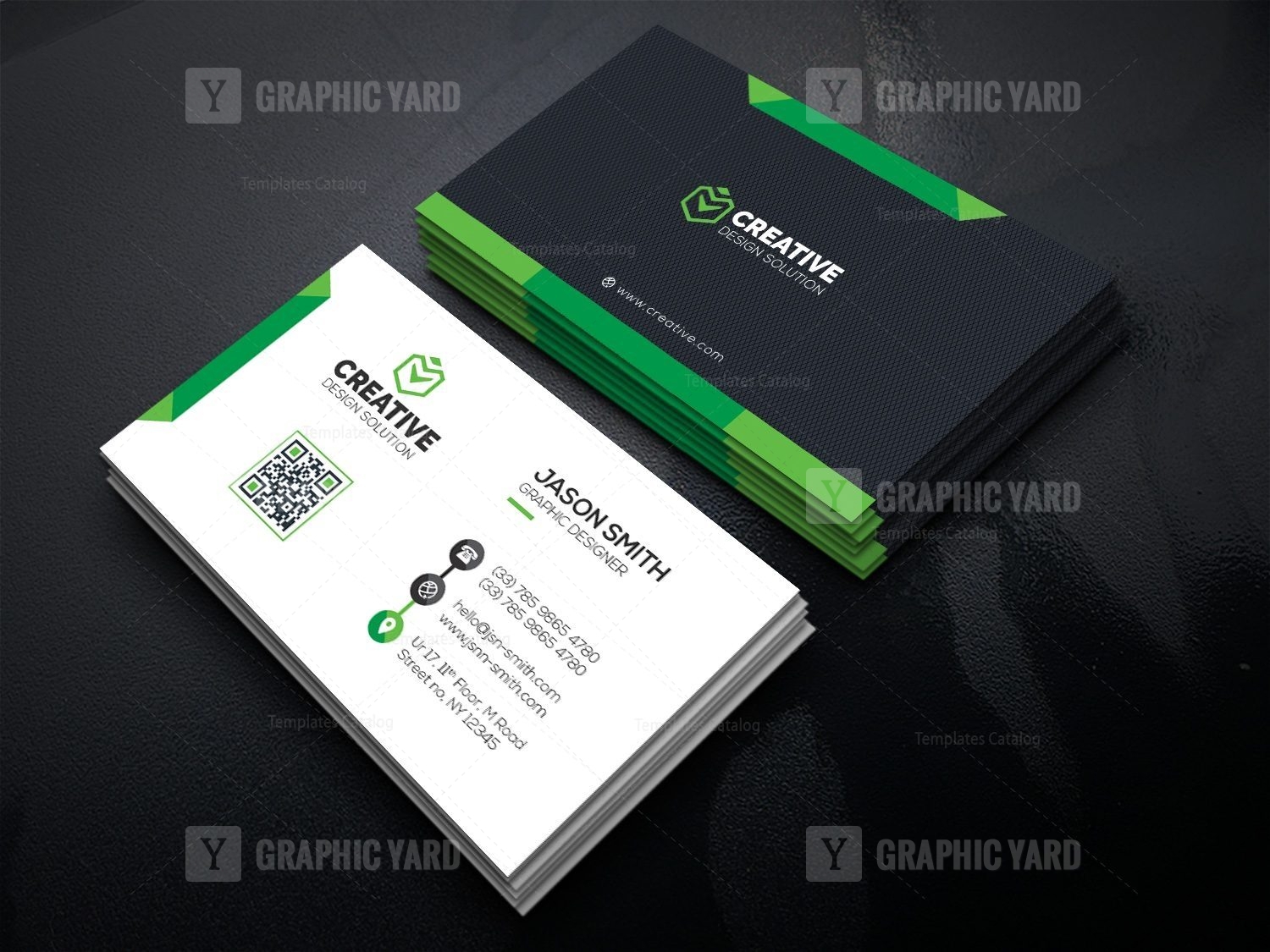 Stylish Technologic Business Card Template · Graphic Yard | Graphic ...