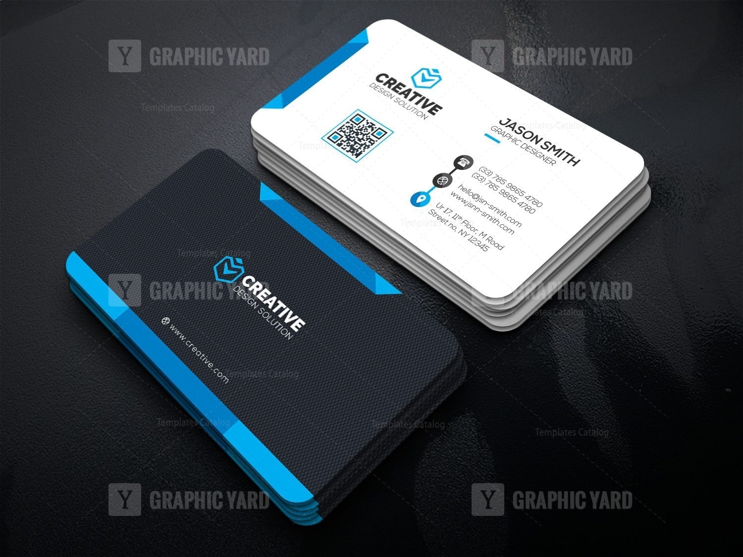 Stylish Technologic Business Card Template · Graphic Yard | Graphic ...