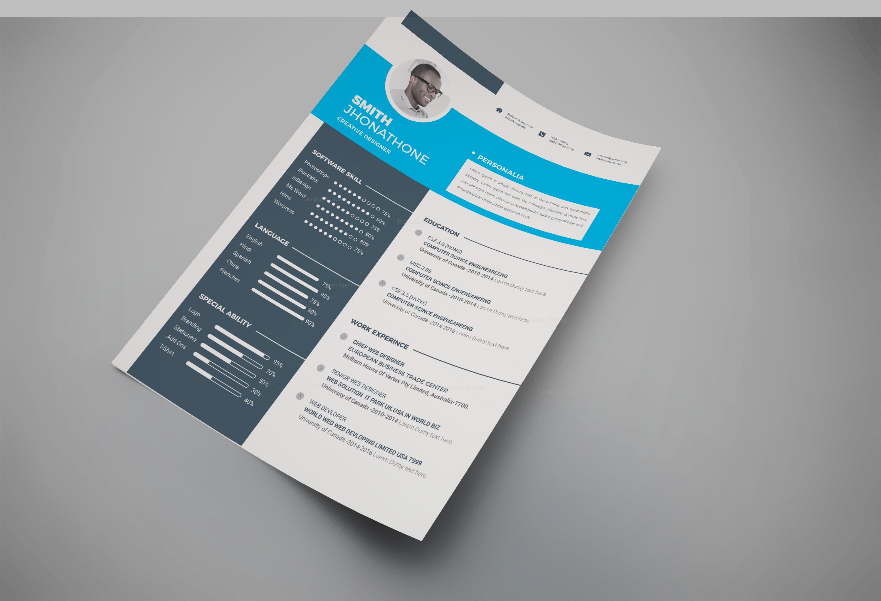 Texas Professional Resume Design Template · Graphic Yard | Graphic ...