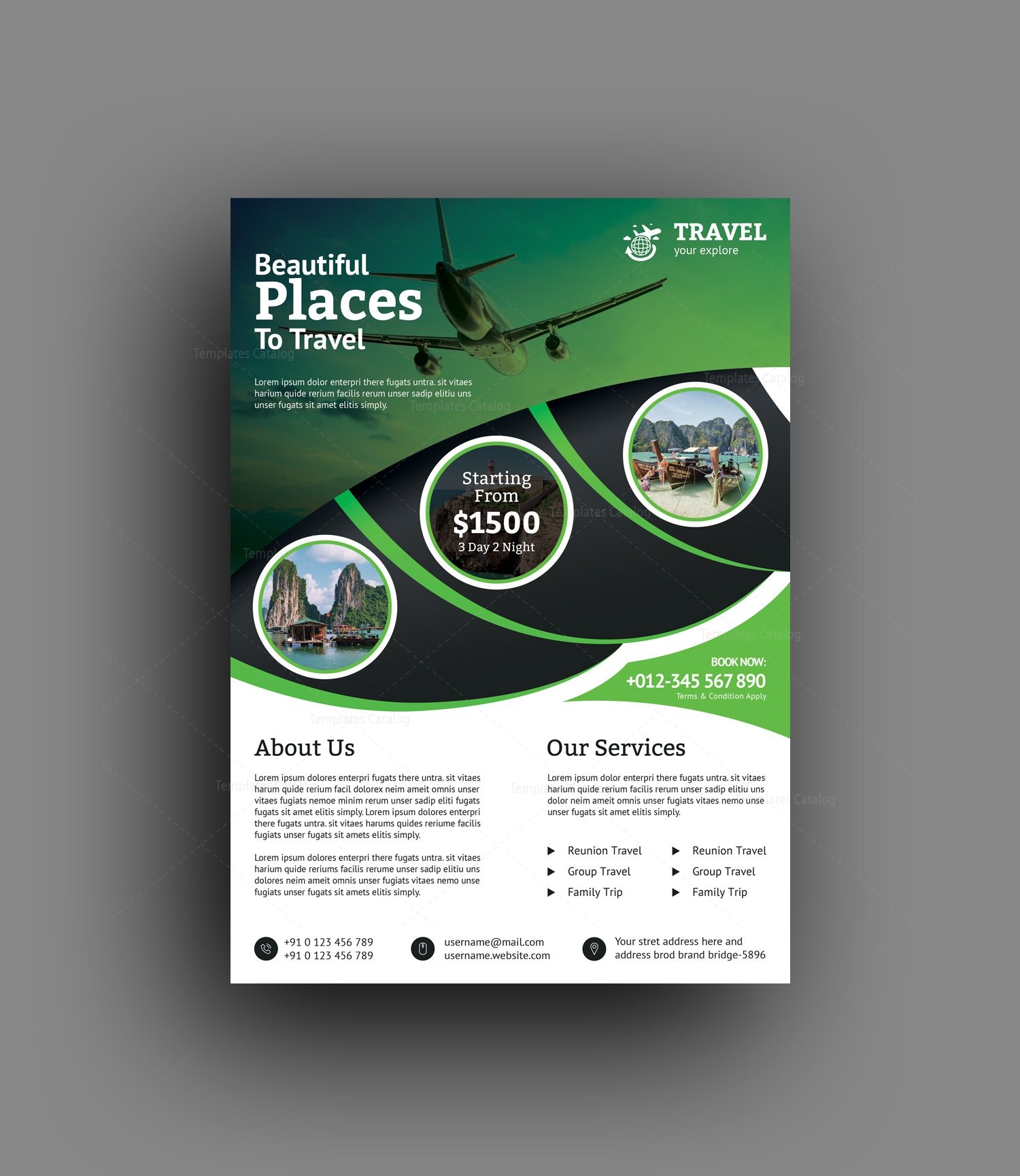 Versatile Travel Agency Flyer Design Template · Graphic Yard | Graphic