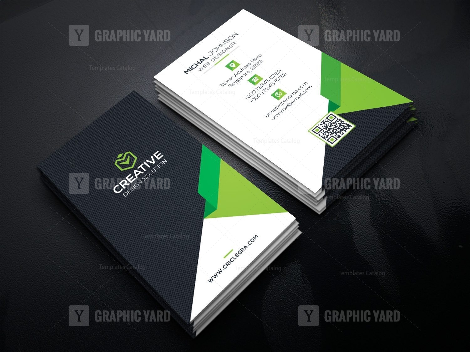 Vertical Technology Business Card · Graphic Yard | Graphic Templates Store