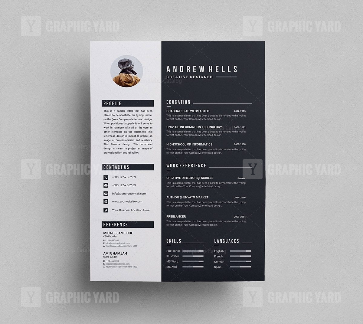 Black White Resume Template