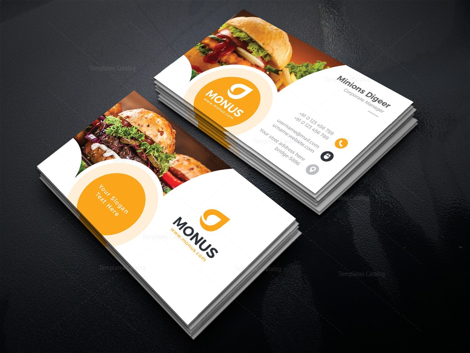 Burger Business Card Design Template 
