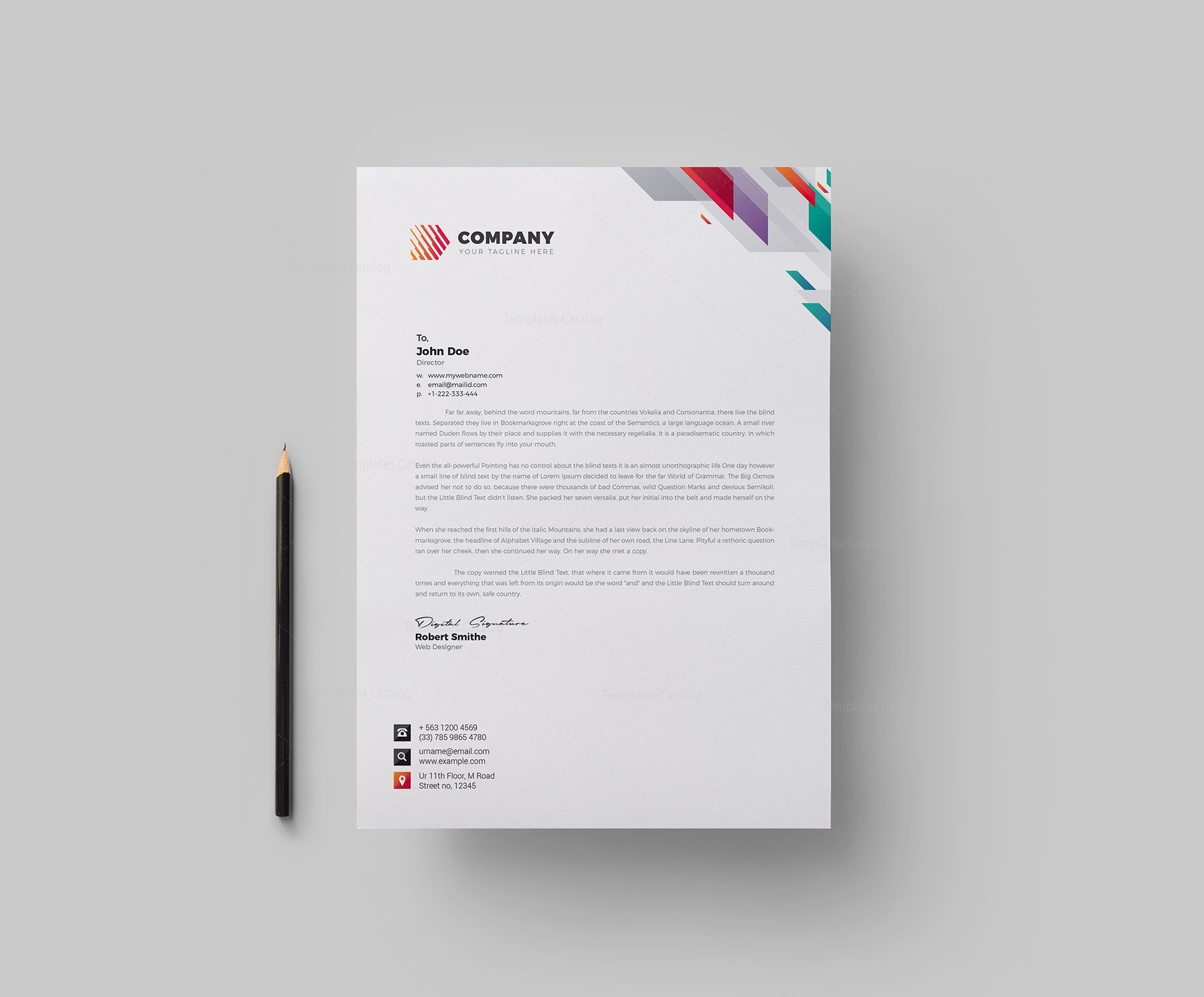 Vivid Corporate Letterhead Design Template · Graphic Yard