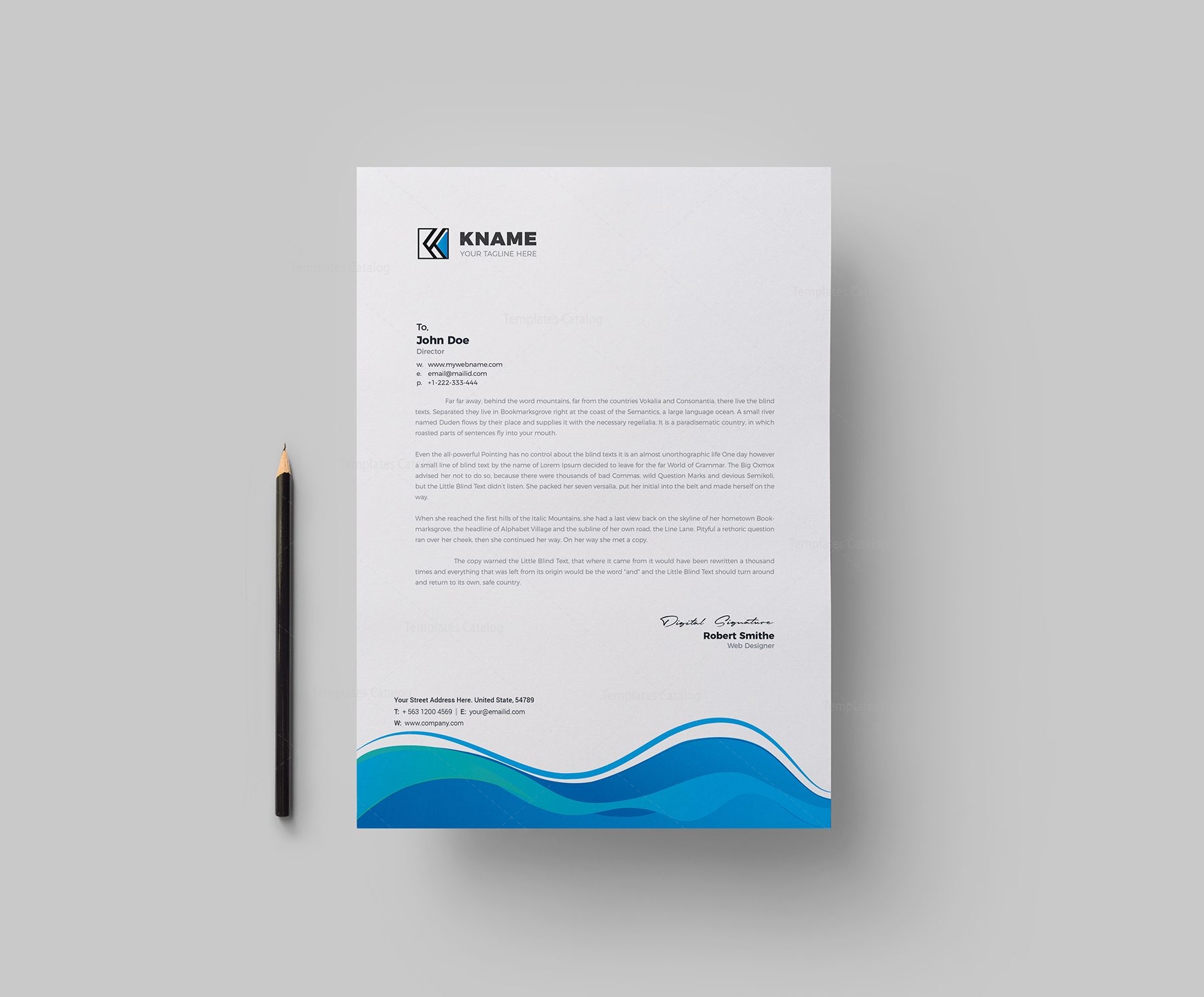 Wave Corporate Letterhead Design Template · Graphic Yard