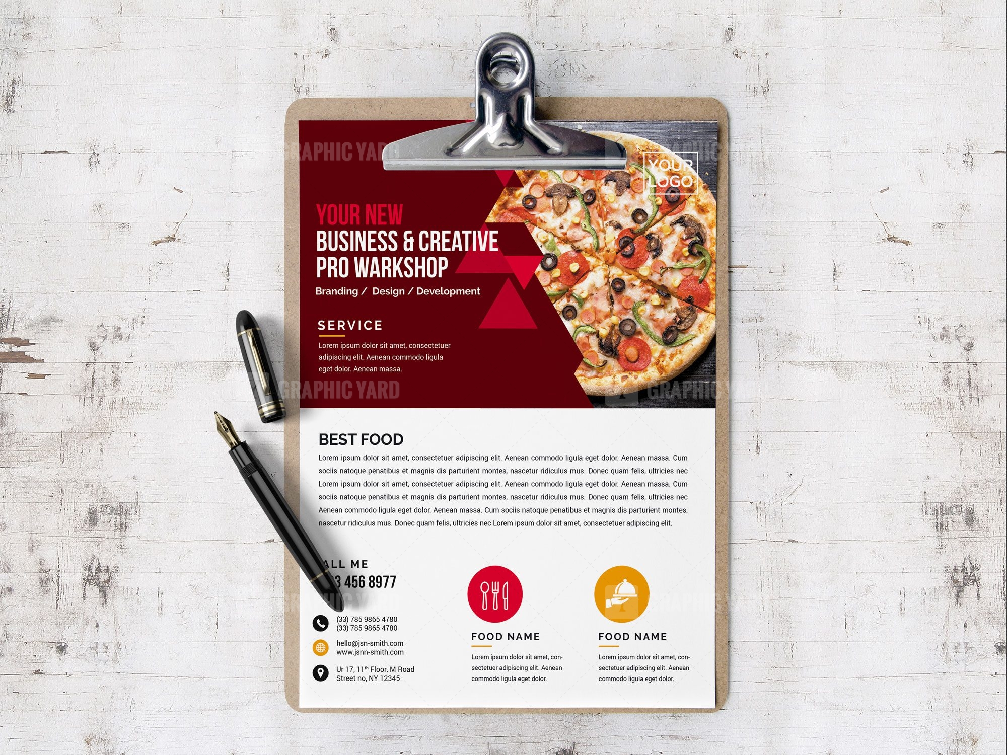 Psd Pizza Flyer Design Graphic Yard Graphic Templates Store